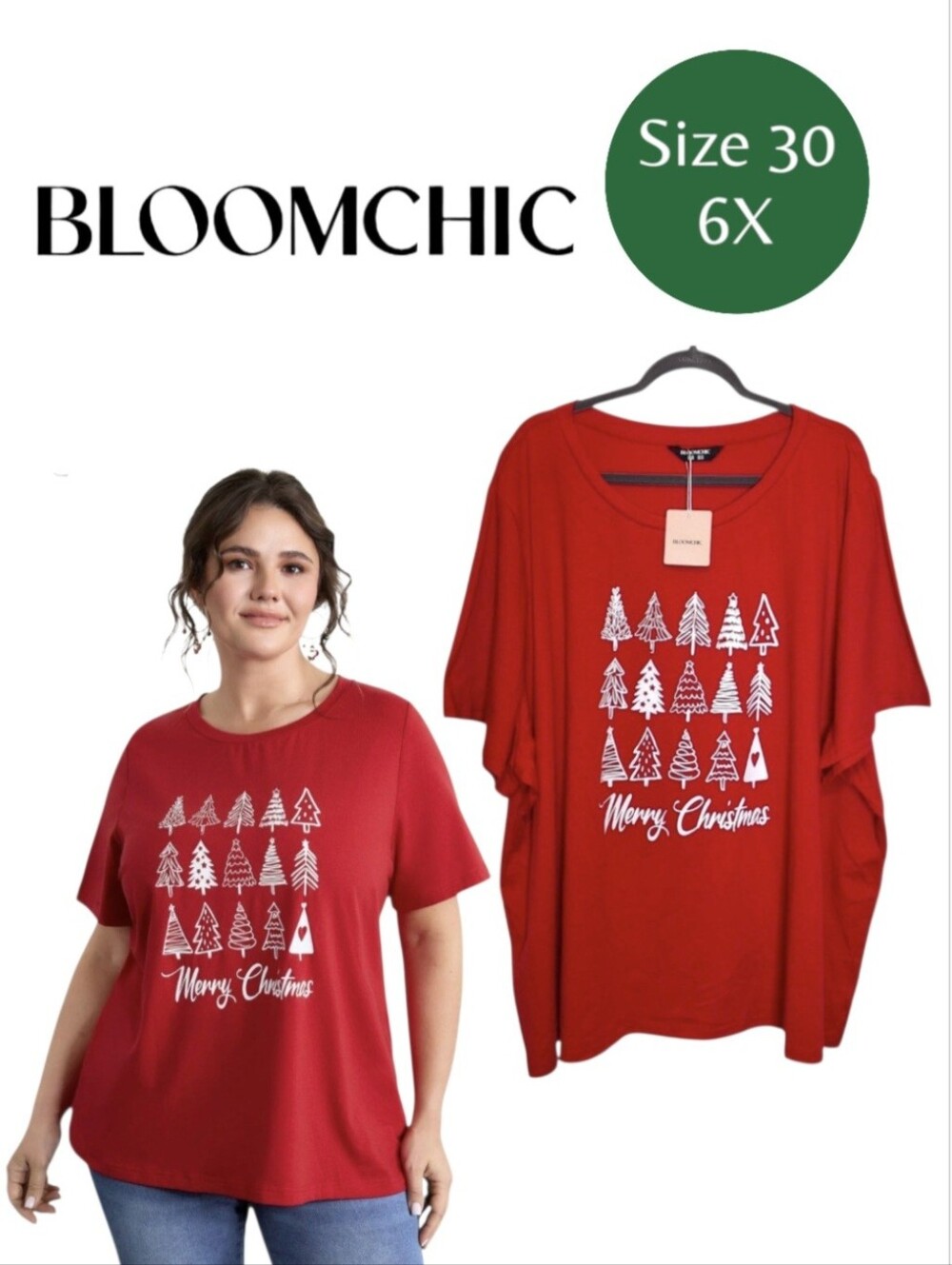 NWT BloomChic Merry Christmas Tee